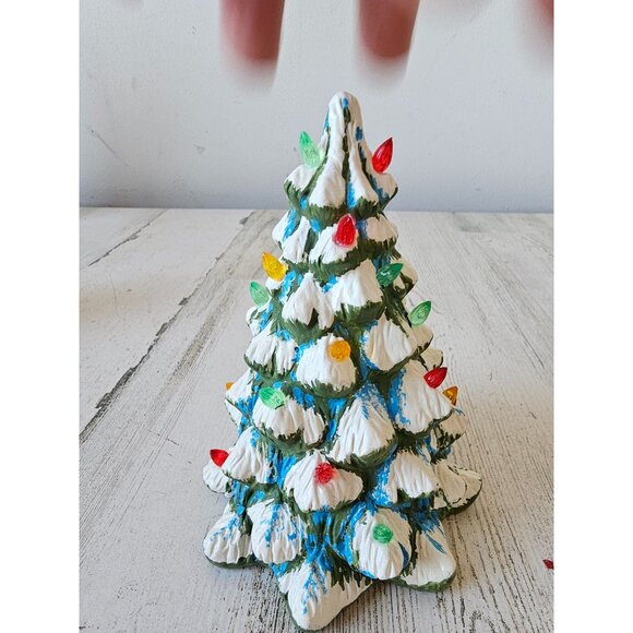 Vintage plaster tree light unique village Xmas decor - Picture 2 of 8